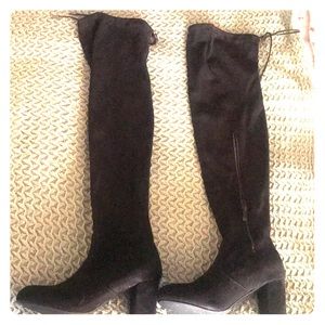 Black Thigh High Adjustable Boots
